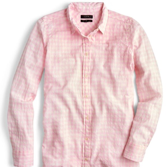 J. Crew Gingham Print Woven Buttondown Top (NWT) - Picture 2 of 2